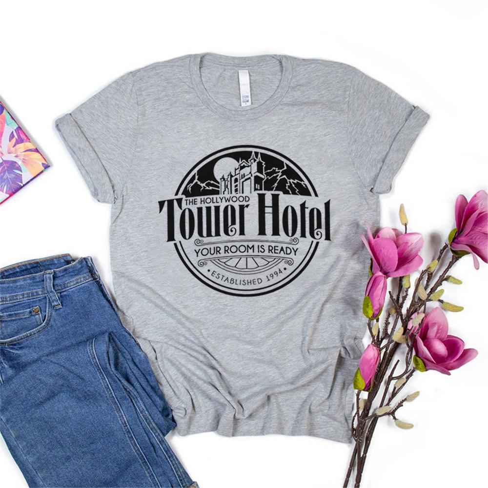 Tower of Terror T-Shirt Tower Hotel Shirt WDW Tshirt Women Summer Causal Short Sleeve Tops Graphic Tees