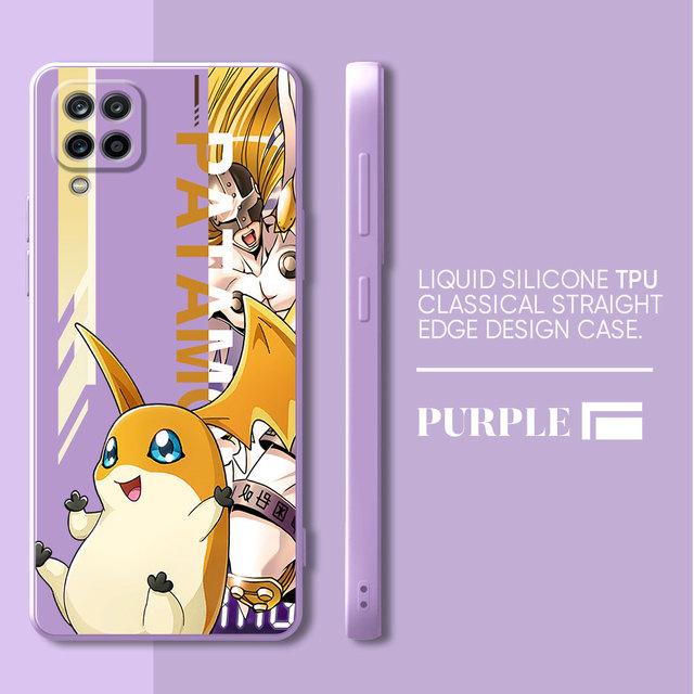 Digital Monster Digimon Cute Phone Case For Samsung Galaxy A02 A31 A51 A70 A03s A11 A50 A21s A01 A71 Square Liquid Cover