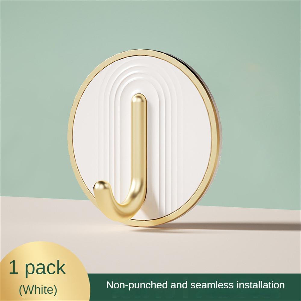 

Роскошный настенный крючок для домашнего декора, прочный клей, вешалка для полотенец для ванной комнаты, вешалка для пальто без штамповки, задняя дверь, держатель для ключей белый