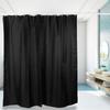 Household Fabric Waterproof Shower Curtain Bathroom Bath Curtain with Hooks Black200x180cm
