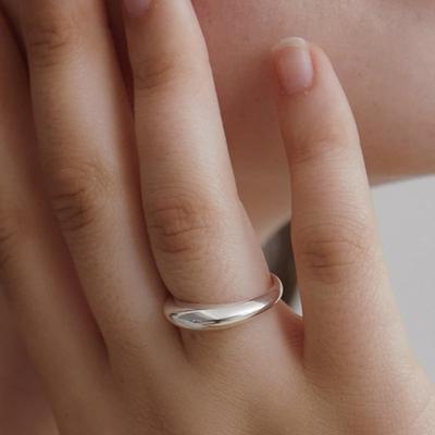 (925 Silver) Bold Shine Minimal Ring CR1837