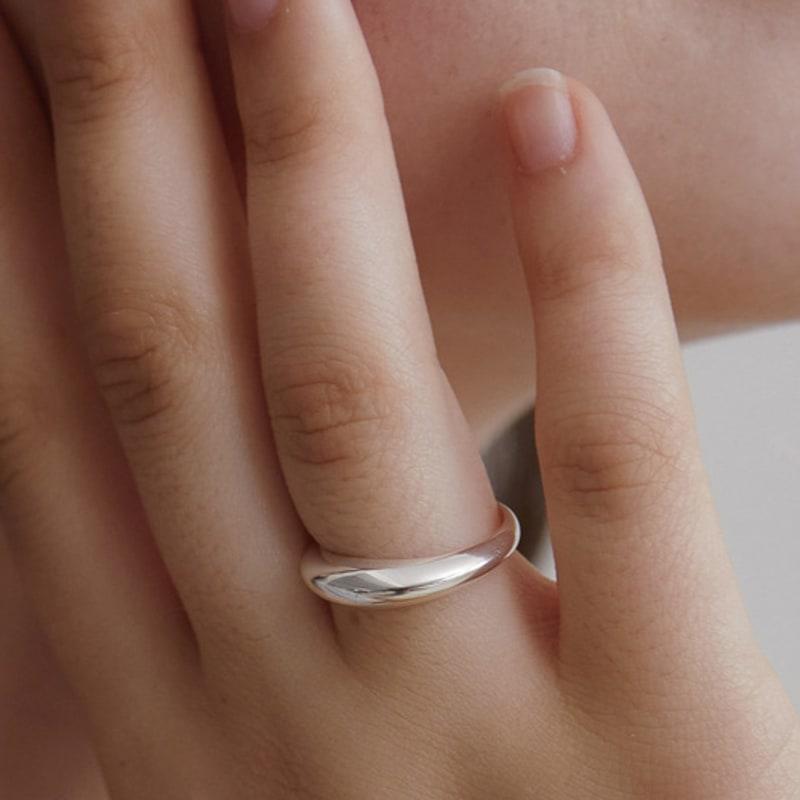 TATIANA (925 Silver) Bold Shine Minimal Ring CR1837