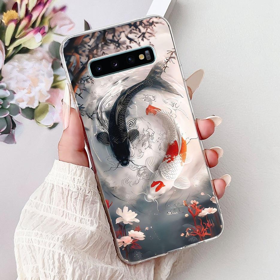 For Samsung Galaxy S10 S10e S10+ Case Luxury Love Heart Painted Cover Soft Slim Phone Case For Samsung S10 Plus S 10 S10e Fundas