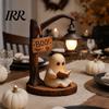 Spooky Night Light Halloween Gothic Witch Lantern, Resin Tabletop Decor with Warm Glow, Centerpiece Lantern Decoration for Shelf Desk