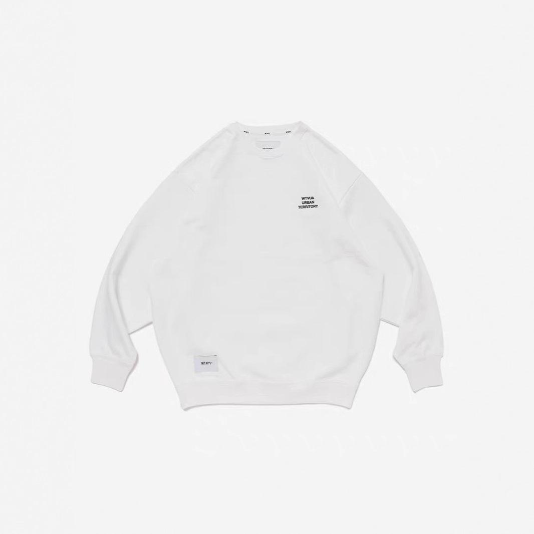 

Unisex Japanese WTAPSWUT Pure Cotton Loose Fit Lettered Pullover Hoodie Sweater Small білий