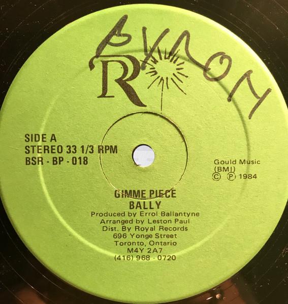 

12inch Record BALLY Gimme PieceMe Eh FightingTax Monk BSRBP018 Royal Records 1984 Canada Reggae Ska Dub Used