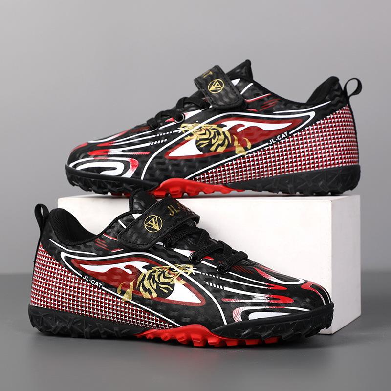 2025 Boys and Girls Students Outdoor Grass Sports Training Shoes Full Leather Surface Middle-sized Children Children Broken Nail Football Shoes