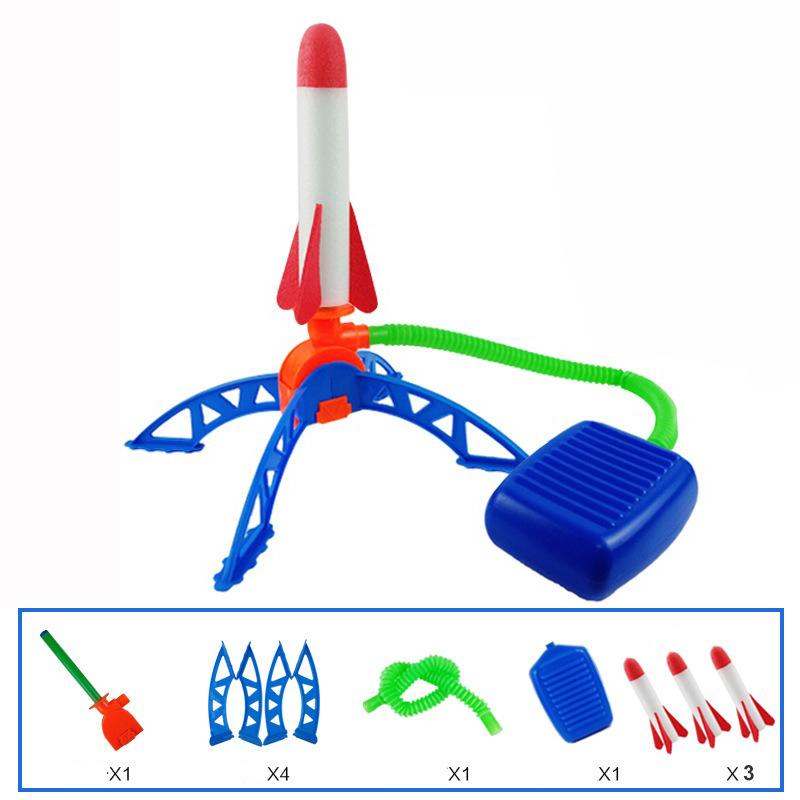 Kids Outdoor Rocket Foot Pump Outdoor Air Pressing Soaring Rocket Suit Jumps Air Powered Rocket Launcher Game Children Toy Gifts белый