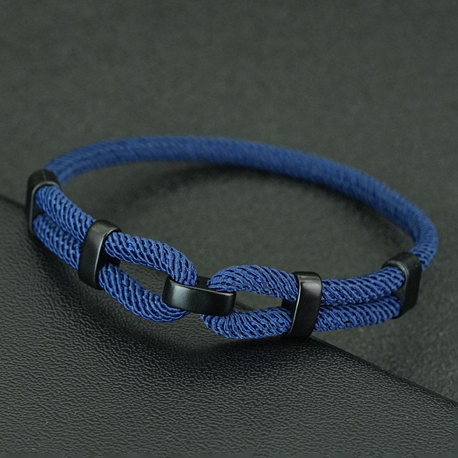 

Noter Unique Men Cord Chain Bracelet 6 Colors Available High Quality Eco Friendly Material Durable Nylon String Braclet Handmade тёмно-синий