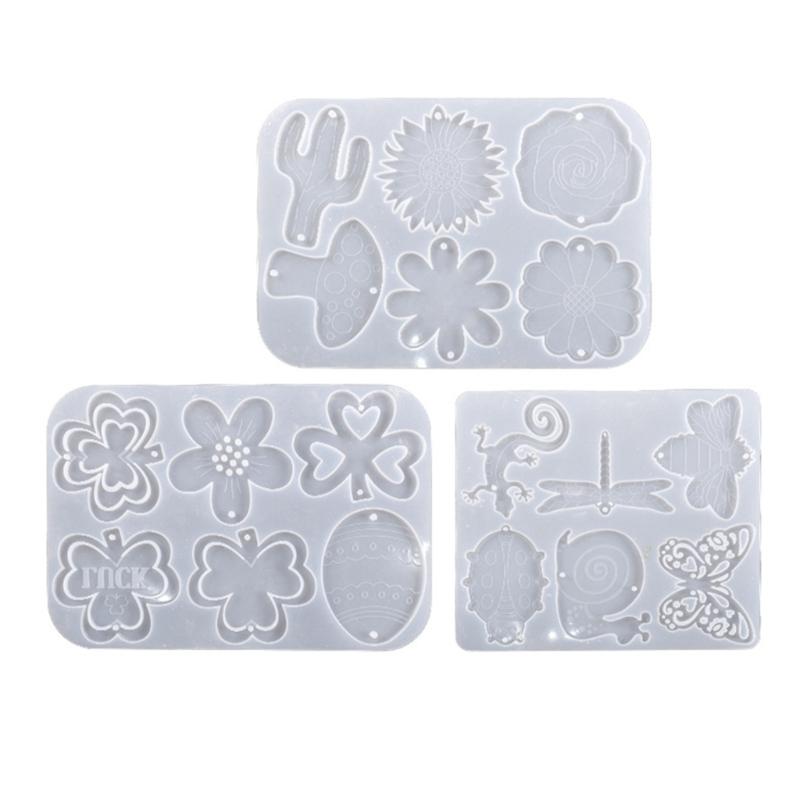 Resin Jewelry Molds Keychain Resin Molds Flower/Animal Silicone Molds for Resin Casting Pendants,Keychains,Earrings