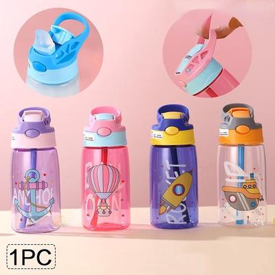 1PC Detská fľaša na vodu Sippy Cup Detská fľaša na vodu so slamkou a rukoväťou Prenosná fľaša na pitie pre deti