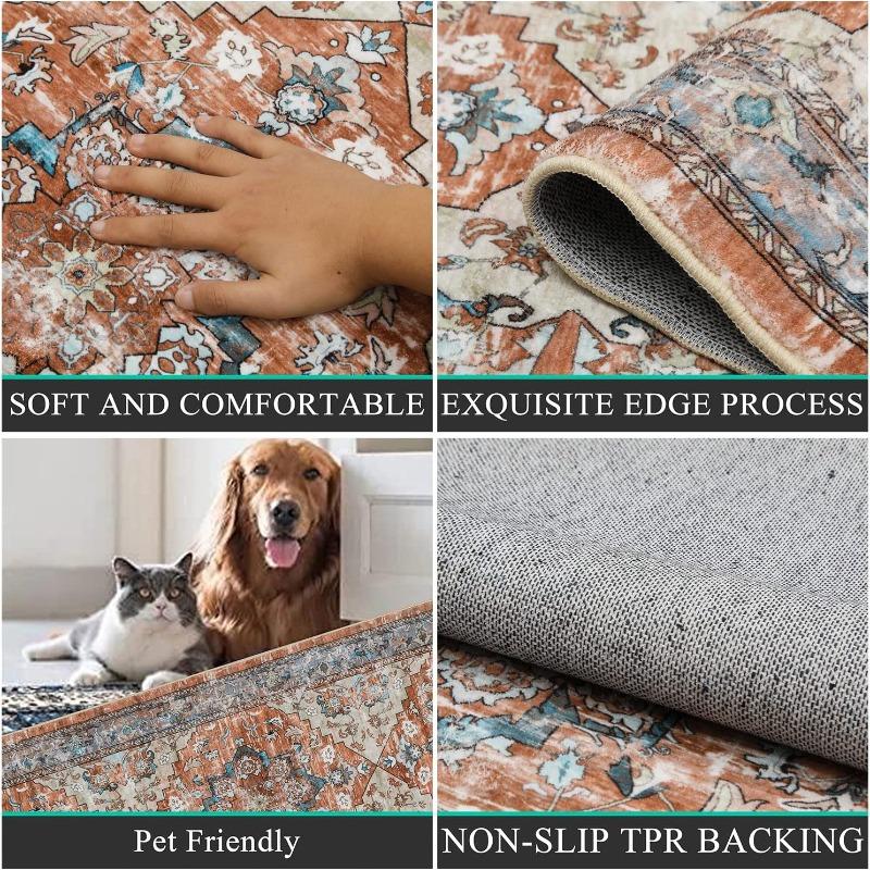 Color Patchwork Pattern Living Room Carpet Large Area Sofa Rugoldable Machine Washable Bedroom Bedside Non-slip Soft Floor Mat