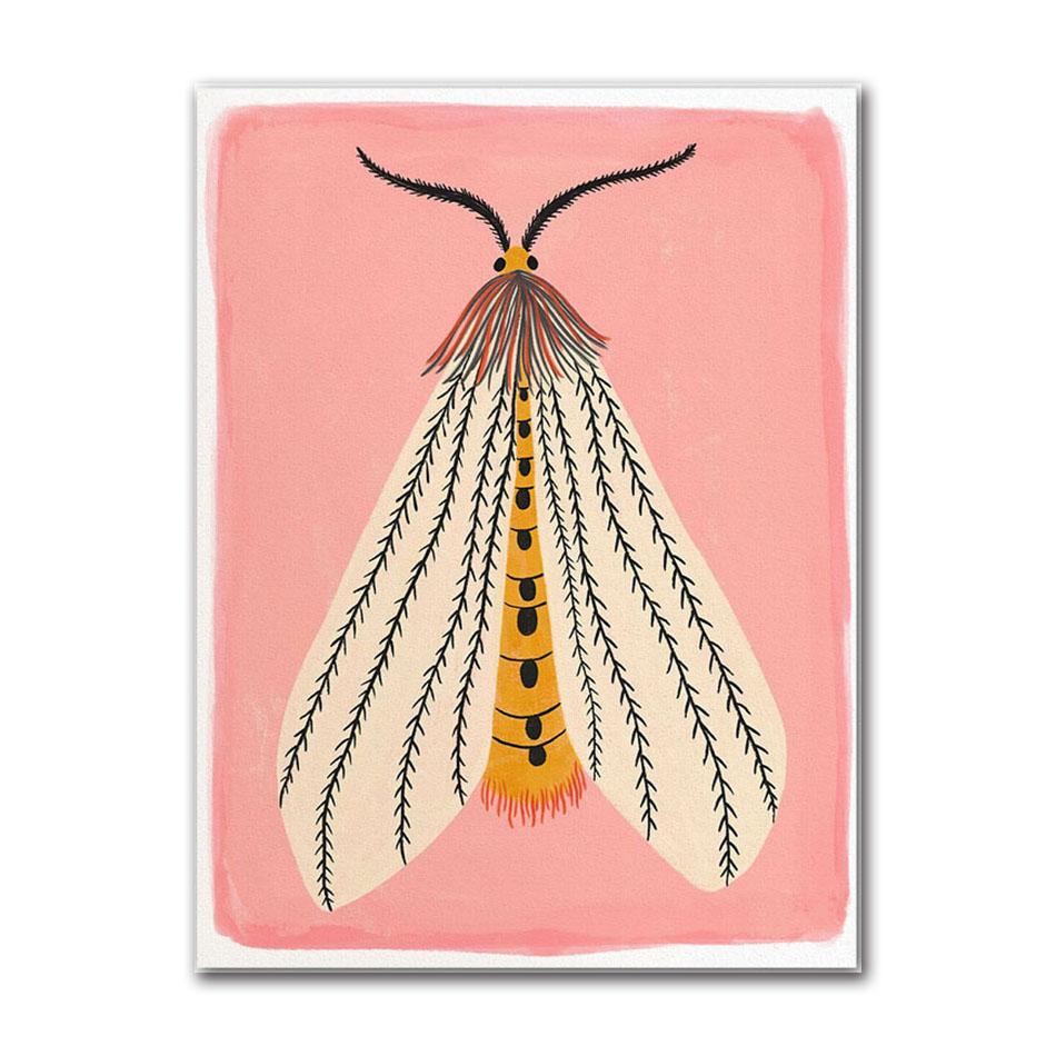 Butterfly Wall Art Ladybug Tiger Moth Beetle Feather Canvas Painting Nordic Poster Printing Wall Picture Bedroom Decoration