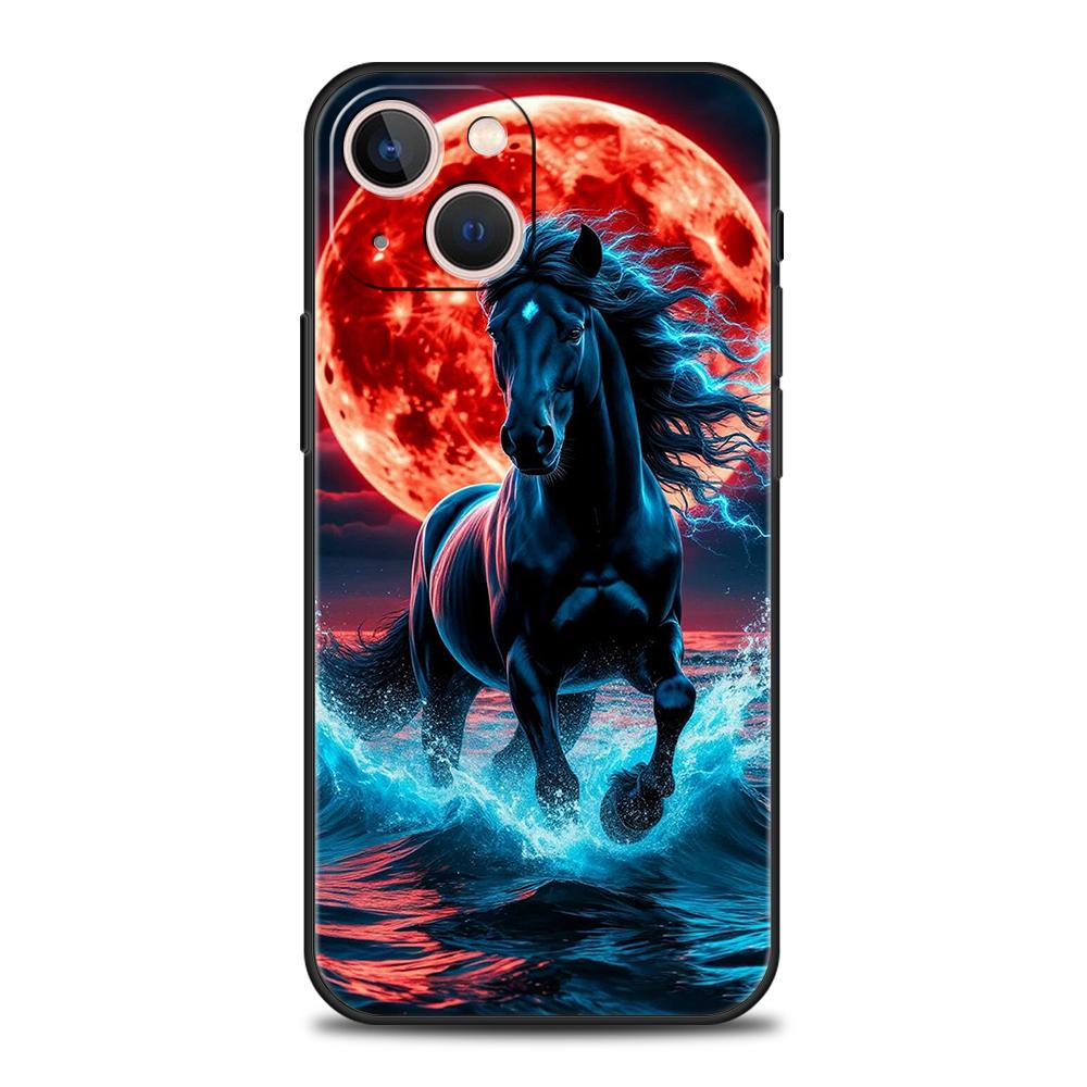 Horse Animal Phone Case for iPhone 16 15 14 13 12 Pro Max 11 Pro Max 7 8 Plus 16E XR Shockproof Soft TPU Shell Fundas Capas Bags