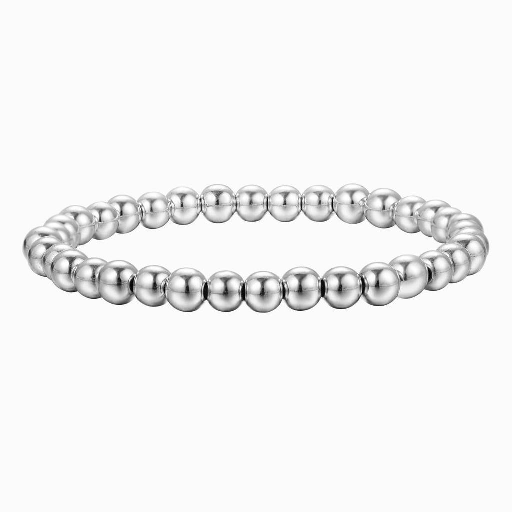 European/American Style Waterproof, Wear-Resistant Women's Beaded Elastic Bracelet - Fashionable, Stackable, and Simple Design
