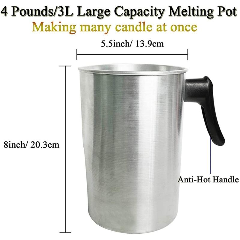 Candle Making Pouring Cup Dripless Pouring Spout Heat-Resistant Handle 101.4oz Wax Melting Cup for Candle Making