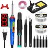 New LCD Display Soldering Iron, 100W, 200-600°C Temperature Adjustable, Setting Memory Function, 16-in-1 Soldering Iron Set, ±5°C Precision Temperatur