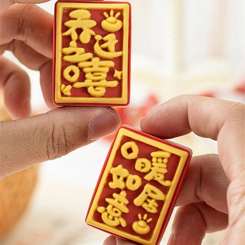 Plastic Mooncakes Mold Cookie Stamp Cake Baking Tool Hand Pressure Pastries Mould for Celebration and Gatherings