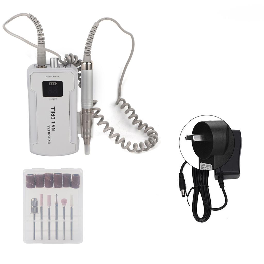 25000RPM Portable Nail Drill Machine Electric Nail Grinding Buffing Polisher Manicure Tool White