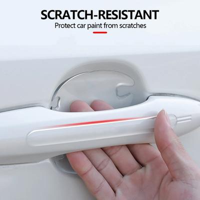 4 Pcs Transparent Car Door Edge Guards Anti-collision Stickers Side Edge Protection Strips Rearview Mirror Guards Stickers
