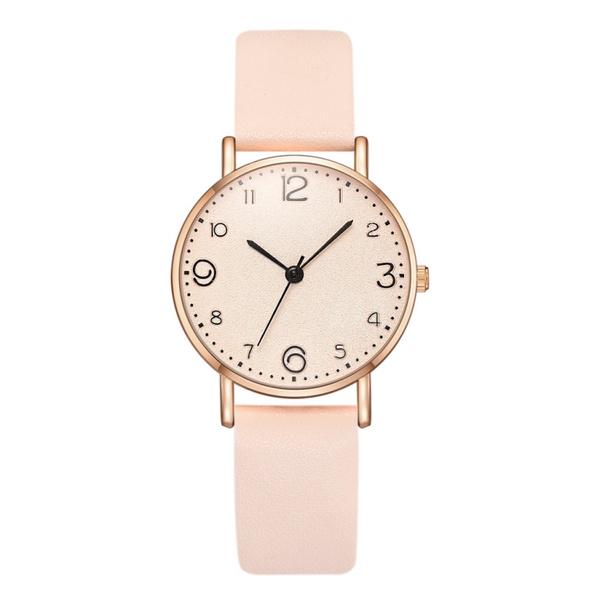 

Модні жіночі повсякденні шкіряні кварцові наручні годинники, жіночі сукні, бежевий простий годинник, аналоговий годинник, подарунки брудно-білий
