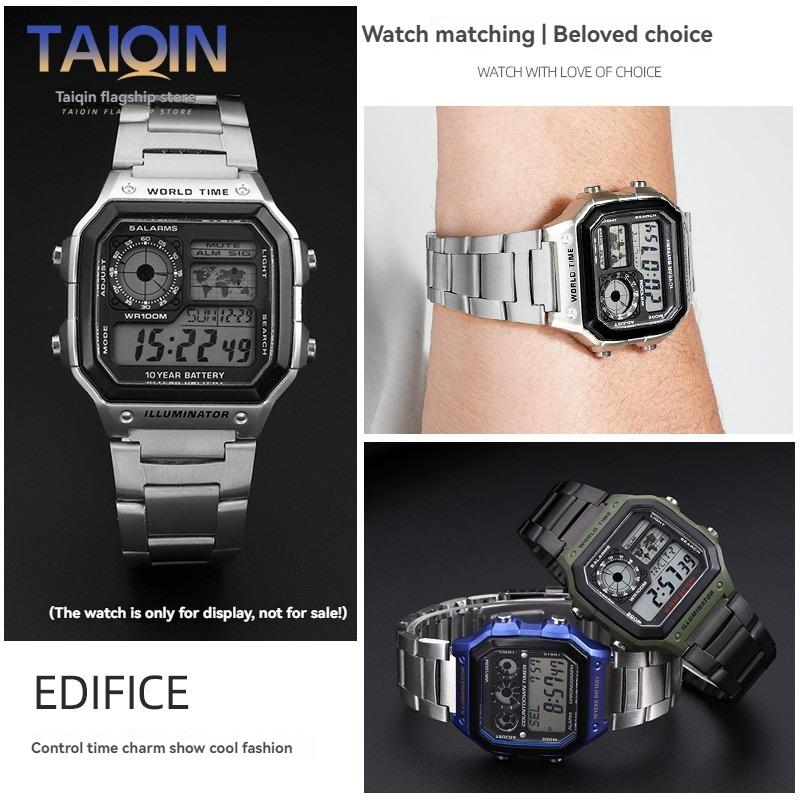 Cinturino in acciaio inossidabile da 18 mm Per Casio Quadrato Piccolo 3299 AE-1200WH/1300WH W-218 AE1200 cinturino in metallo 18mm Braccialetto