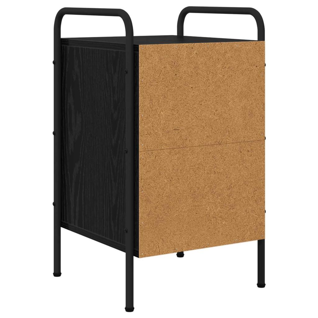Nightstand Black Oak 35 X 36.5 X 61 Cm Engineered Wood