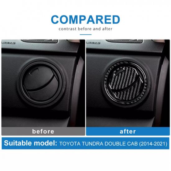 Carbon Fiber Side Air Vent Outlet Panel Cover Sticker For Toyota Tundra 14-