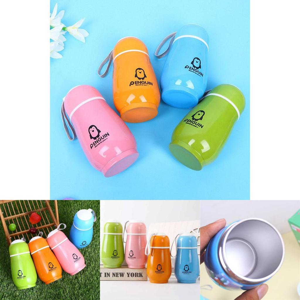 Stainless Steel Lovely Penguin Vacuum Cup Thermos Bottle Flask Cup Kids Mug