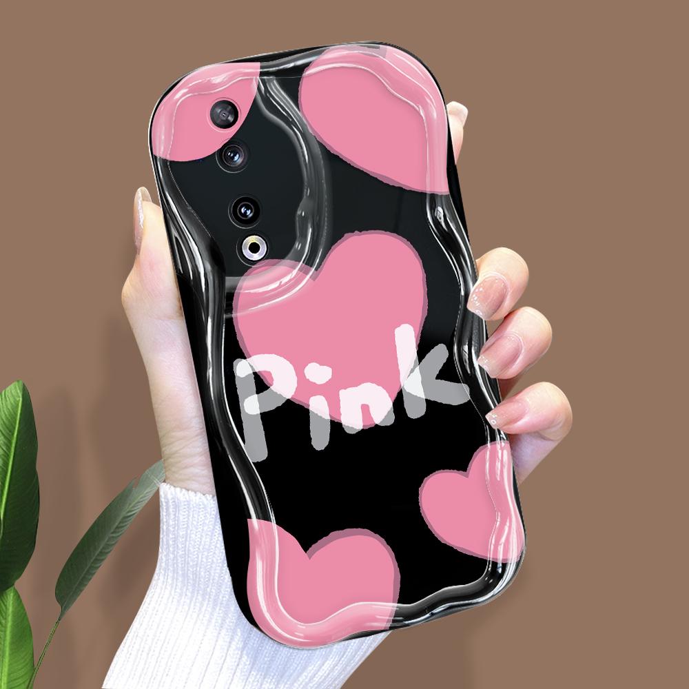 Cute Cartoon Pattern Cream Texture Casing Wavy Edge Soft Silicone Cover Phone Case for Huawei Honor Infinix Tecno iPhone