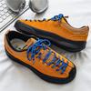 Outdoor Men'S Hiking Shoes British-Style Leather Low-Cut Sneakers Comfortable Couple Hiking Travel Multifunctional Casual Shoes