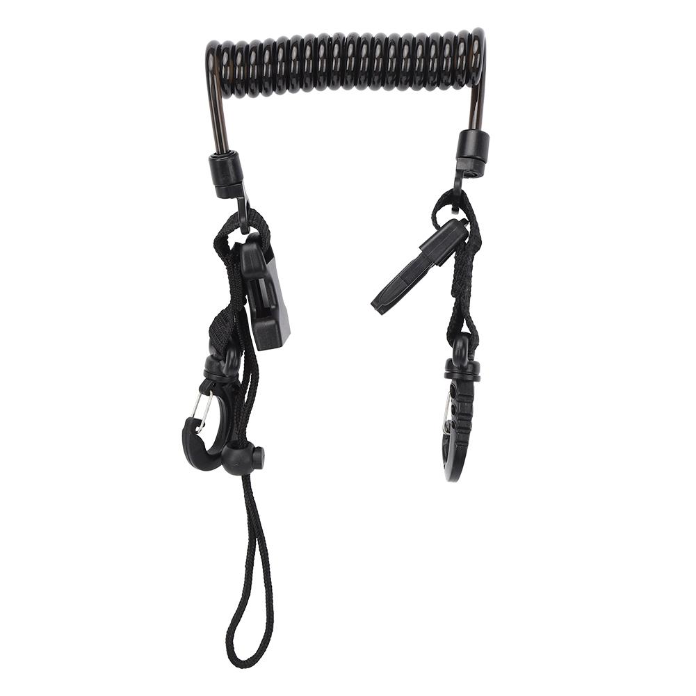 Steel Wire Camera Diving Waterproof Case Safe Quick Release Connection Hanging Buckle Spring Rope Anti Lost Strap(Black )