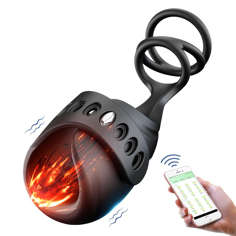 APP Remote Control Penis Trainer Vibrators Cock Ring Male Masturbator Glans Climax Stimulate Penis Massage Sex Toys for Men 18+