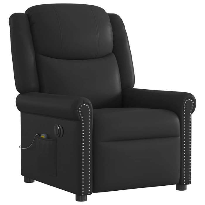 VidaXL Electric Reclining Massage Chair Shiny Black Faux Leather, Electric Massage Chair, Recliner 3303416