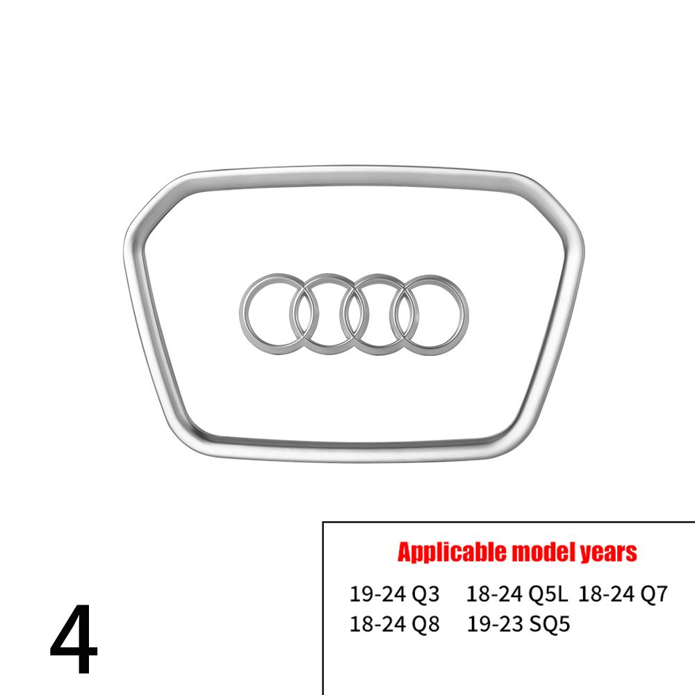 Car Steering Wheel Center Emblem Logo Stickers Trim Frame Decor Ring Cover For AUDI A3 A4 A5 A6L A4L A8 Q5 Q3 Q7 Q8 Accessories