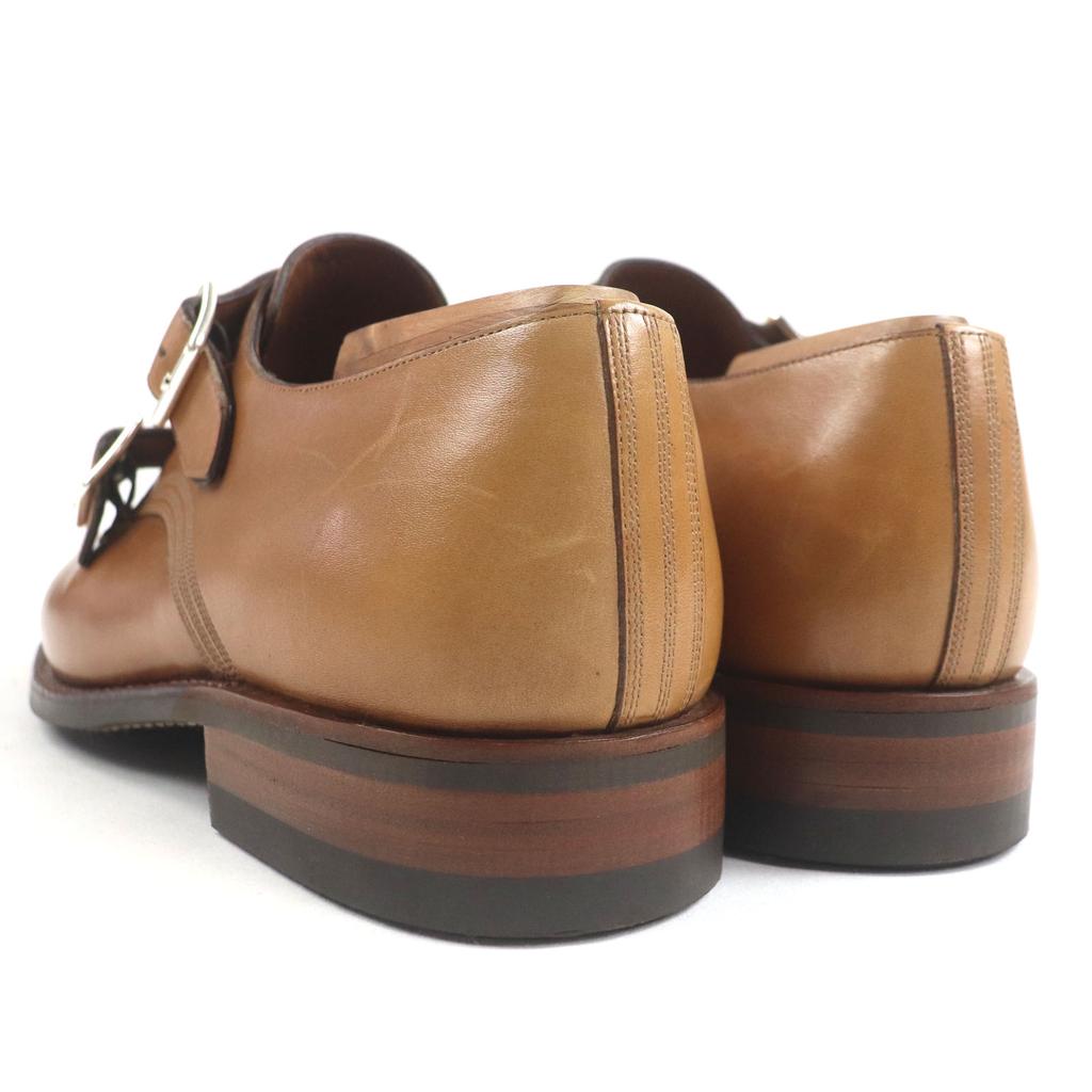 Doskonałe skórzane buty BALLY SCRIBE Double monk strap gładki nosek Brązowe męskie 8 Używane