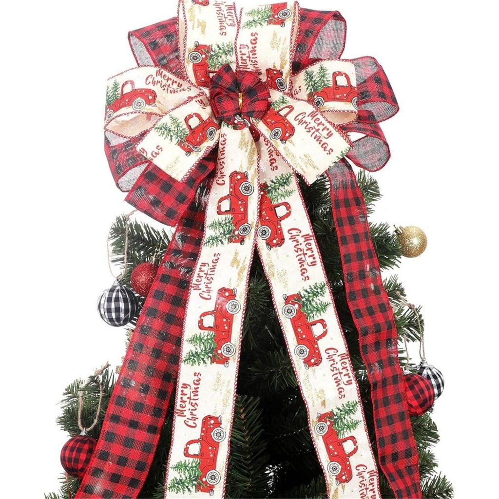 Christmas Outdoor Parties Bowknot Durable Bowknot Ornament Decorative Ribbon for Christmas Tree and Holiday Event