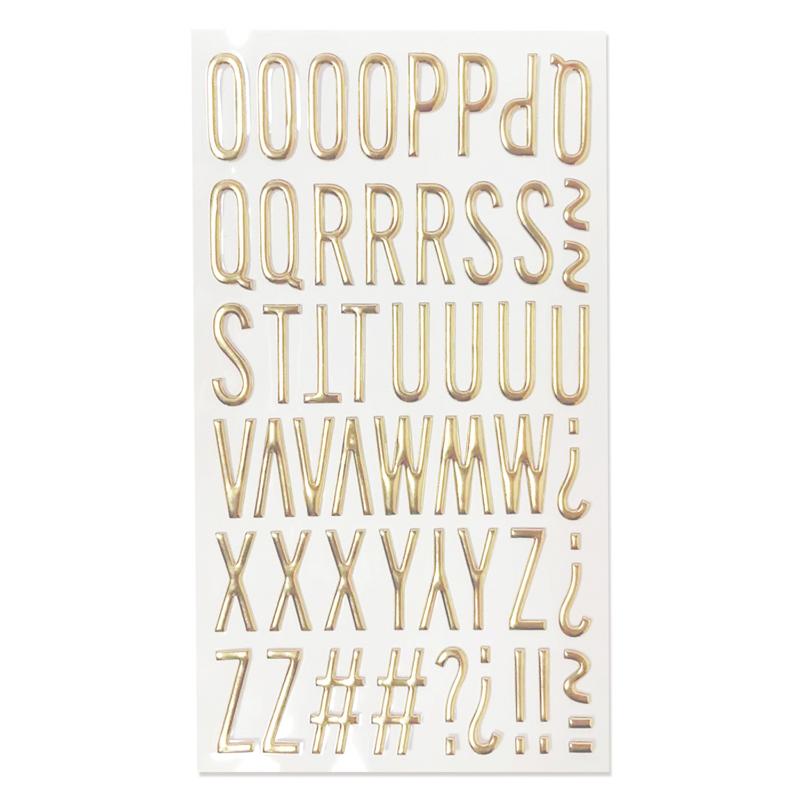 1/3 Sheets 3D Gold Letter Number Stickers Letters Stickers Self Adhesive Stickers For DIY Crafts Scrapbooking Decorative Decal