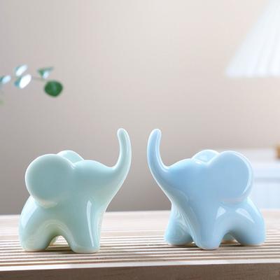 Luxury Style Elephant Ceramics Crafts Model Modern Art Animal Feng Shui Decor  Desktop Decoration