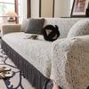 Jacquard Sofa Cover with Skirt Universal Full Coverage Stretch Slip Proof Fabric Couch Dust Protector