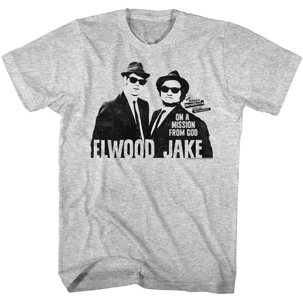 Blues Brothers Jake Elwood Mission from God Men T Shirt Belushi Aykroyd M