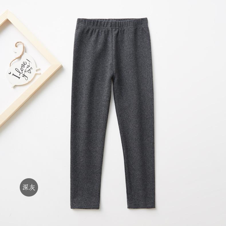 Spring and Autumn Girls' Pants Candy Colored Matte Warm Children's Bottom Pants Cotton Can Be Worn Inside Out Children's Pants