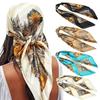 4PcsSetof Oversized Square Scarves Polyester Silk-Feel Neck Scarves Headscarves Sleep Caps Casual Fashion Hair Accessories