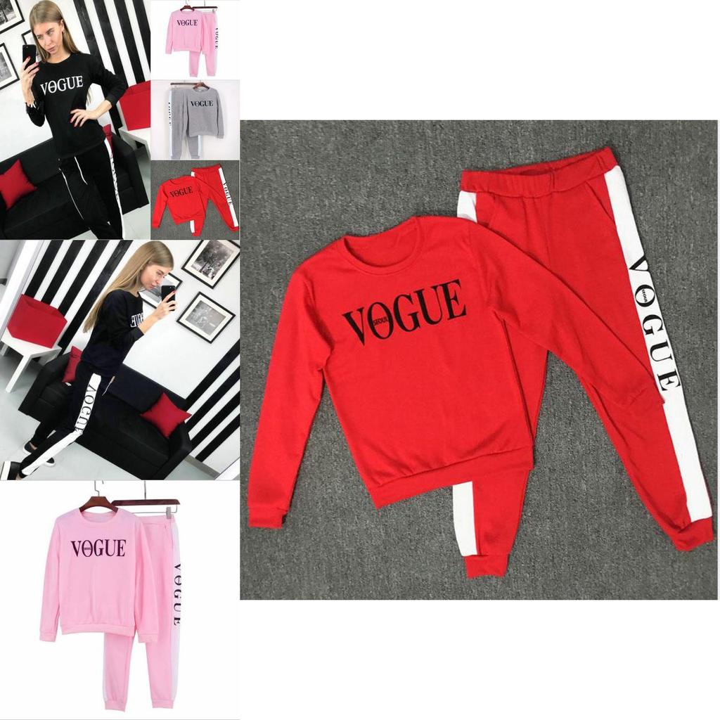 Womens Vogue Print Hoodie Sweatshirts Ladies Slouch Pullover Tops Jumper