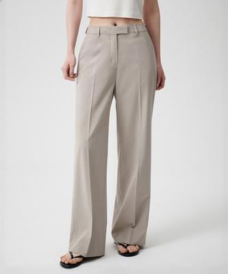 MUSINSA STANDARD WOMAN [Cooltandard] Women'S Wide Hidden Elastic Waist Slacks [Light Beige]