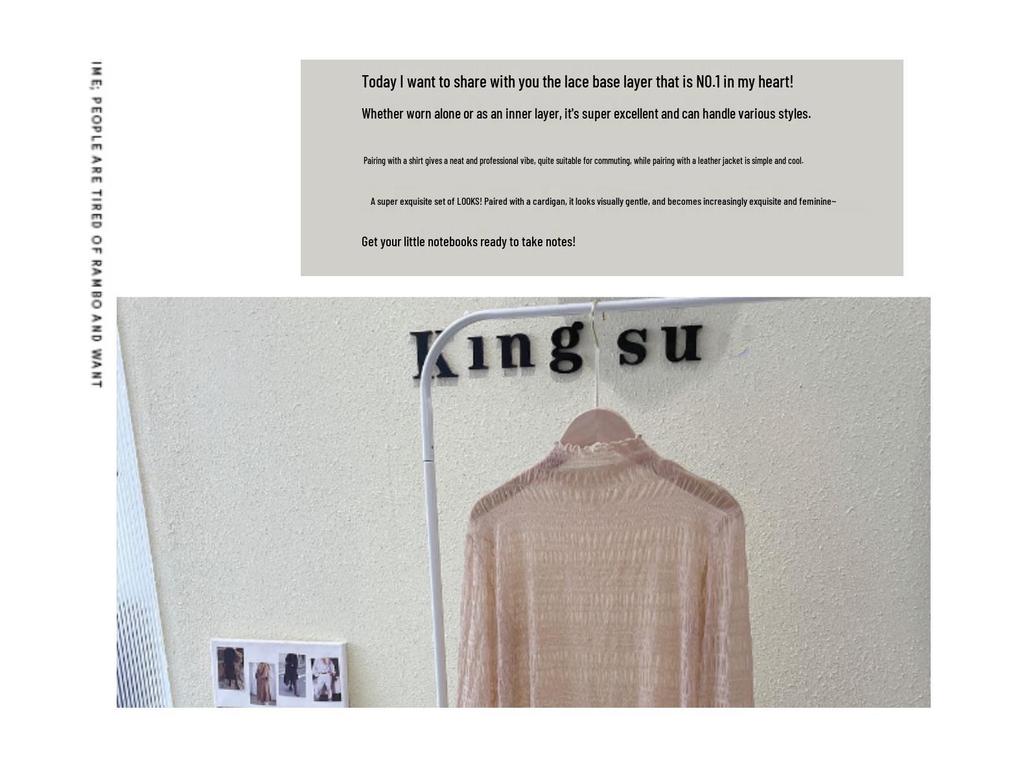 Elegant Lace Base Chiffon Shirt - Women's Autumn High-End Solid Color Top with Semi-High Collar Design