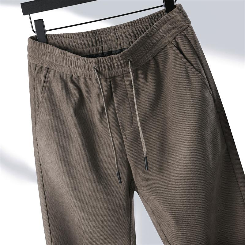 Men's Fall Corduroy Casual Pants, Warm Outdoor Loose-Fit Long Pants, Fall/Winter Straight-Leg Pants