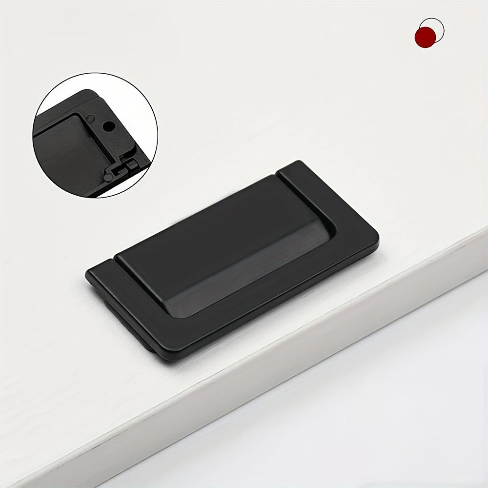 8 Pcs Drawer Pulls Black Concealed Furniture Handle Cabinet Door Pull Handle with Screw Suitable for Kitchen Living Room Bedroom