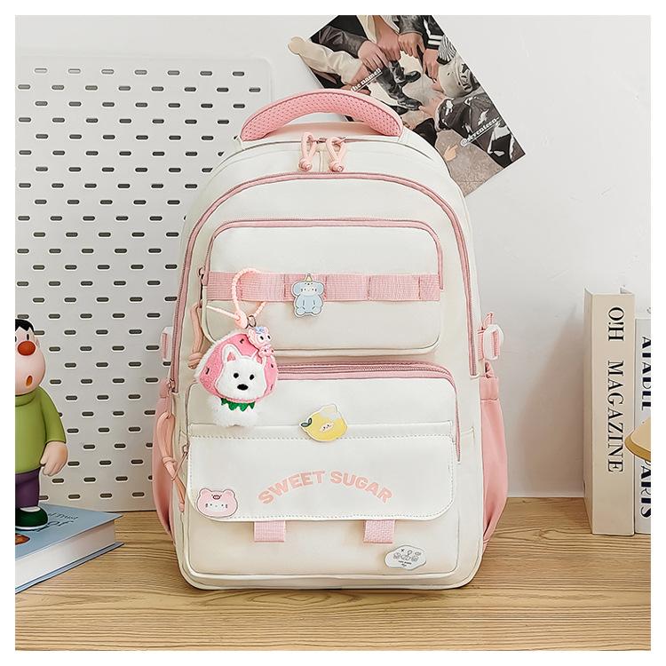 The Schoolbag Is Cute and Soft for Primary School Students In Grades 3 To 6. The Large-capacity Schoolbag Is Light and Burdensome. Versatile Casual