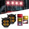 Universal Owl Shape 4-Lens Motorcycle LED Fog Lights, Dual Color White Yellow Driving Spotlights for HJG Scooter Bike,Waterproof Headlamp 1/2Pcs